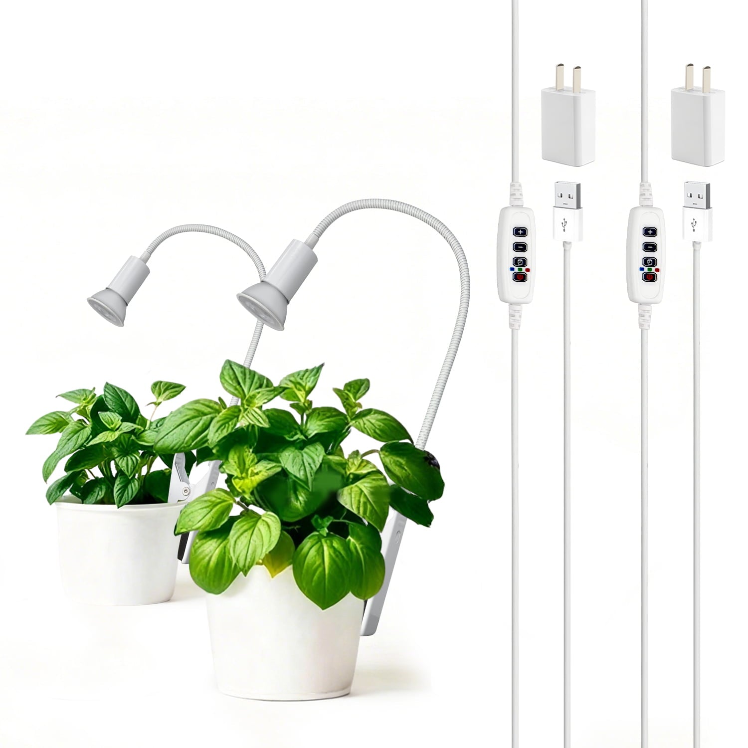 Soliseed LED Grow Light 10W Full Spectrum 4000K, Clip on Plant Light, Spotlight with Timer, 10 Dimming Levels, Indoor Plants Growing Lamp with Gooseneck, 2pack