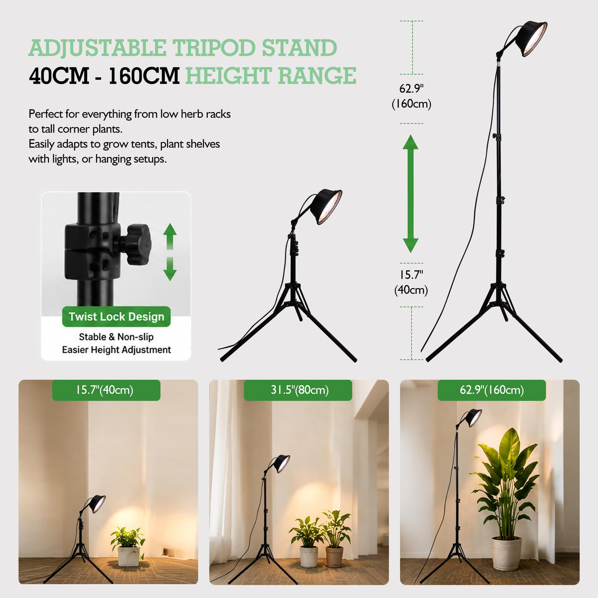Soliseed 40W Full-Spectrum Tripod Grow Light
