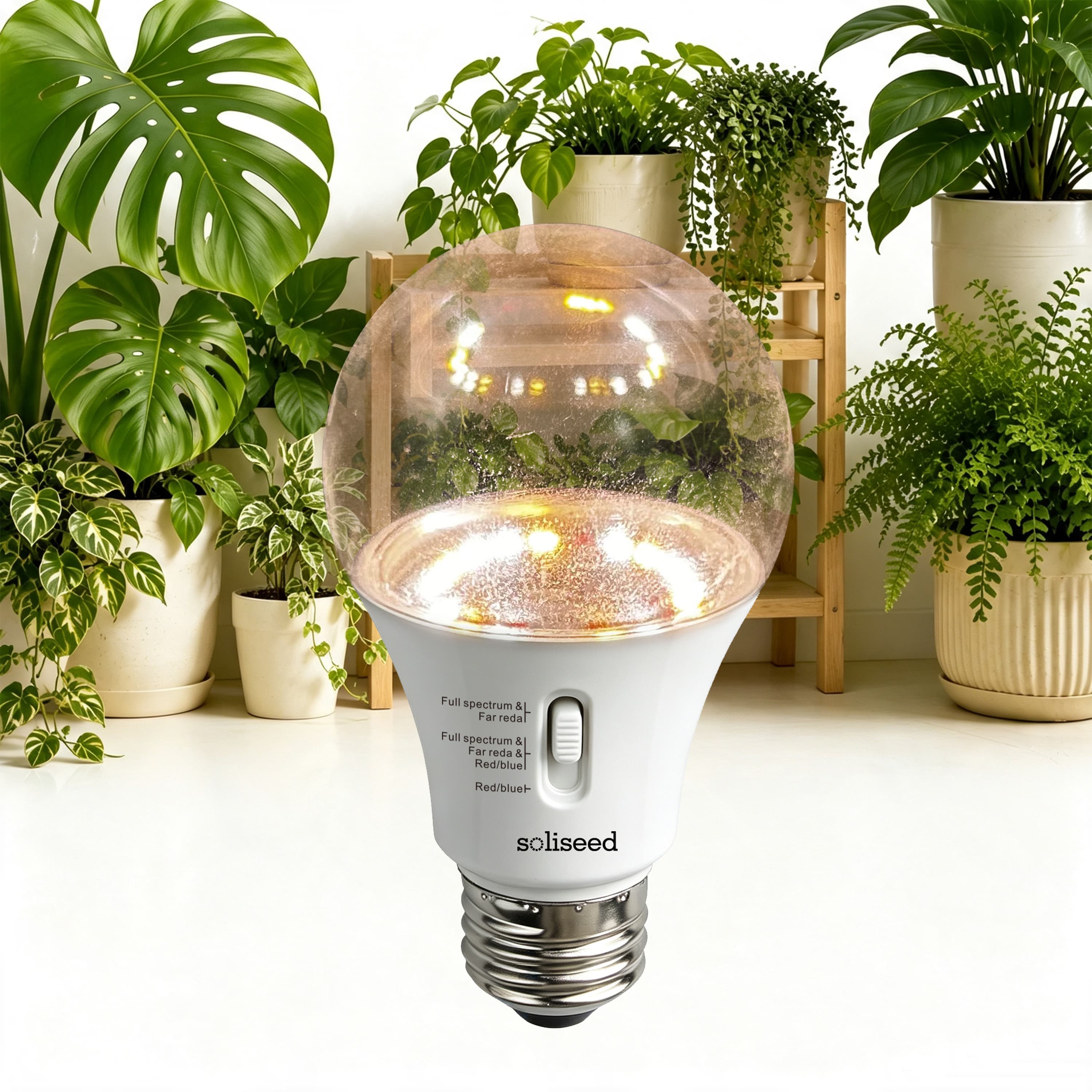 Soliseed 3-Mode Switchable-Spectrum E26 Grow Light Bulb - 3 Pack