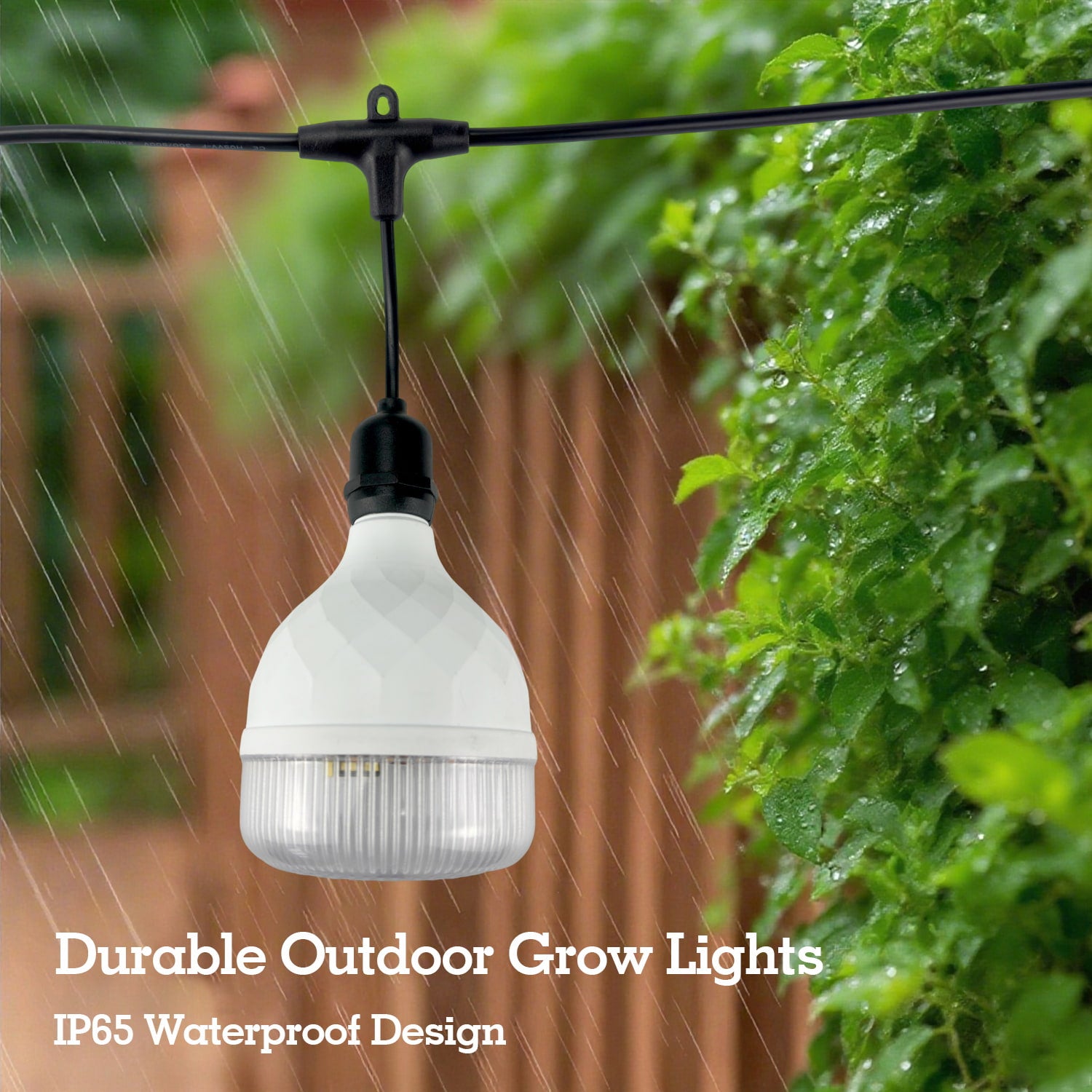 Soliseed Outdoor LED Grow Lights for Greenhouses, Adjustable Height & Position, 12-Lights Full Spectrum Grow Light Bulbs, Outdoor Waterproof Greenhouse Accessories, 33FT String Grow Lights