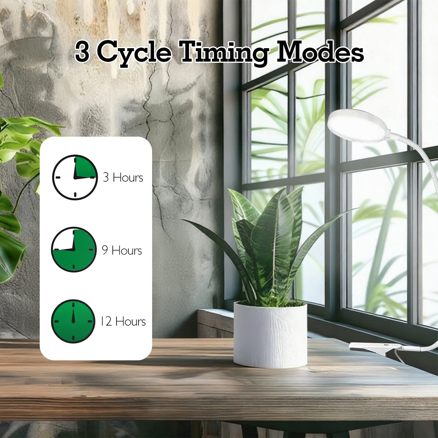 Soliseed LED Clip-on Grow Light Full Spectrum 6W 10-Level Dimming & Timer & USB, Small Grow Lights for Indoor Succulents Cactus Plants, Sunlight lamp, Round Panel 2Pack