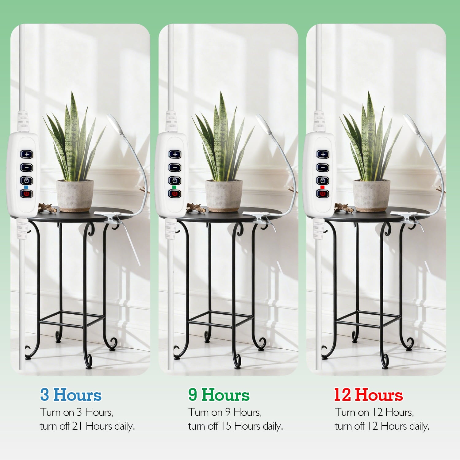 Soliseed LED Clip-on Grow Light Full Spectrum 6W 10-Level Dimming & Timer & USB, Small Grow Lights for Indoor Succulents Cactus Plants, Sunlight lamp, Round Panel 2Pack