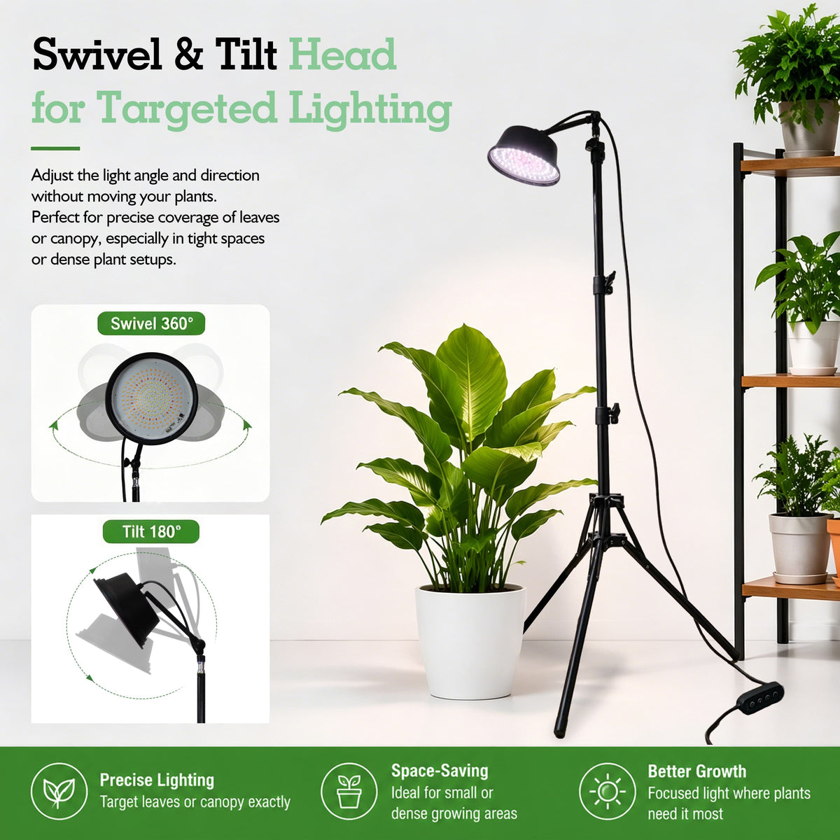 Soliseed 40W Full-Spectrum Tripod Grow Light - product detail 2