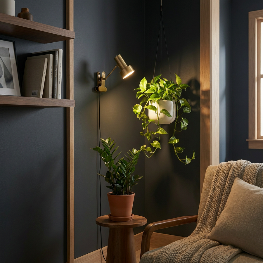 oliseed grow light setup for dark indoor corners