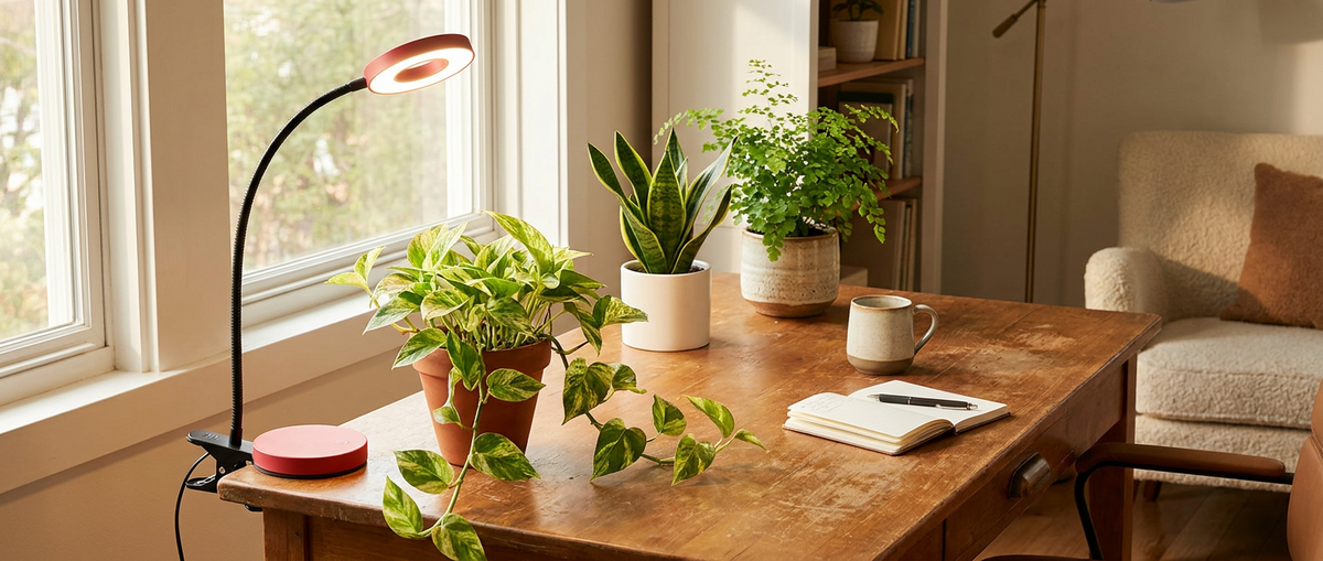 Grow lights for desk plants.