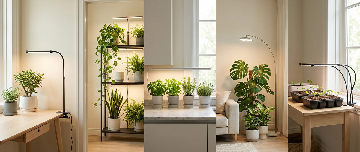 Choose a grow light by where your plant lives.